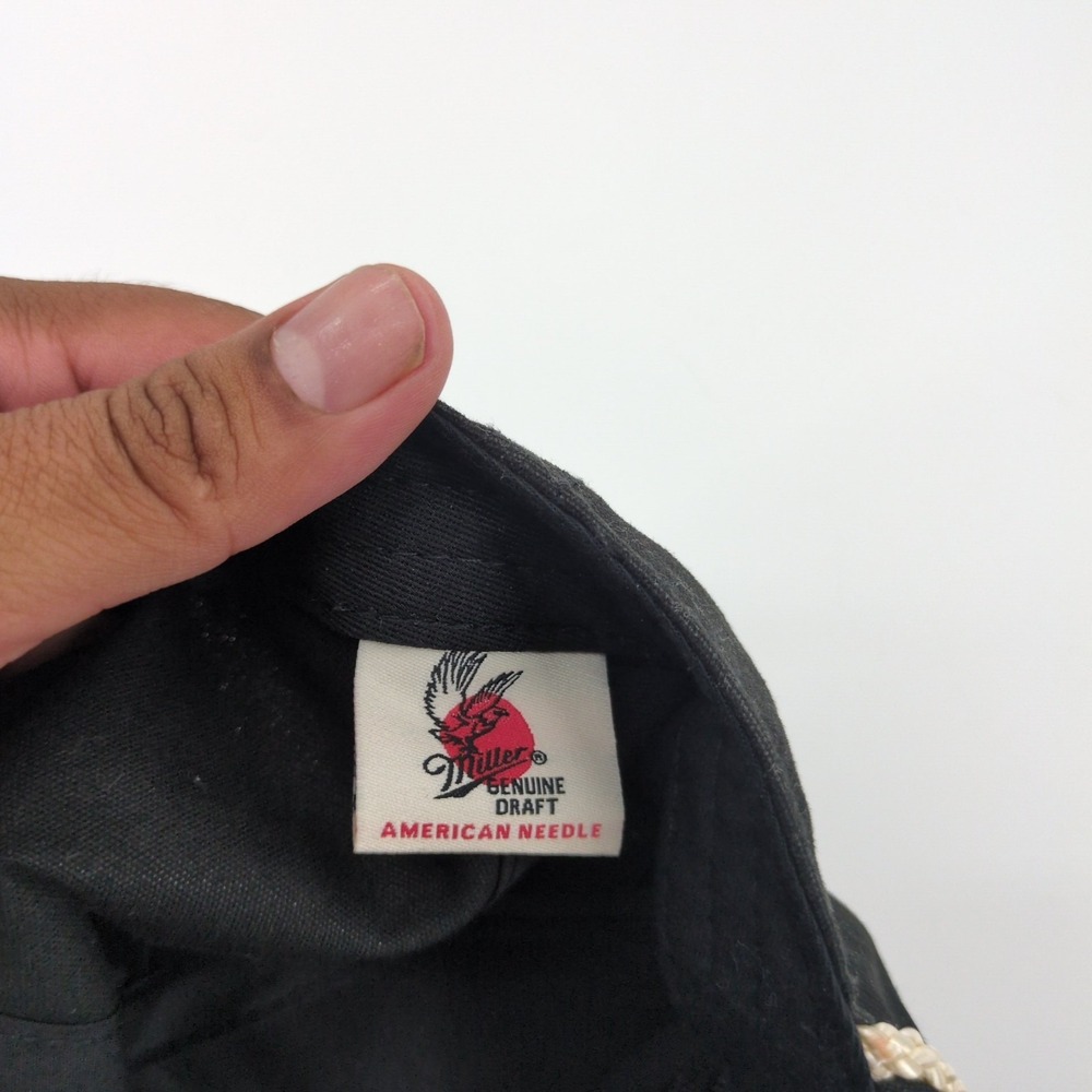 Vintage Miller Genuine Draft Wolves Rope Snapback Hat Black American Needle Beer - Picture 3 of 6